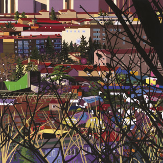 Barrio - Óleo sobre lienzo. 146-146 cm