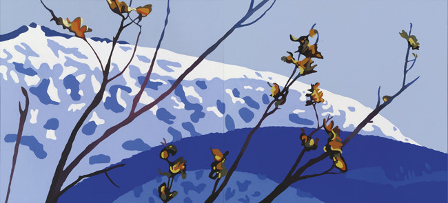 El cielo - Díptico. Óleo sobre lienzo. 200-91 cm