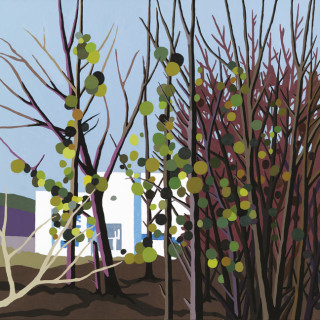 Fábrica y muérdago - Óleo sobre lienzo. 81-81 cm