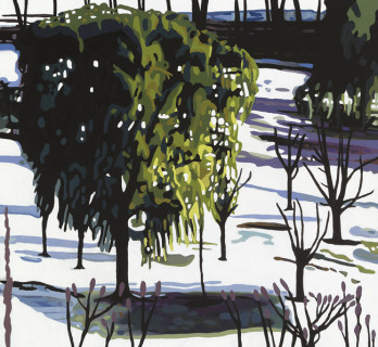 Sauce llorón - Óleo sobre lienzo. 100-91 cm