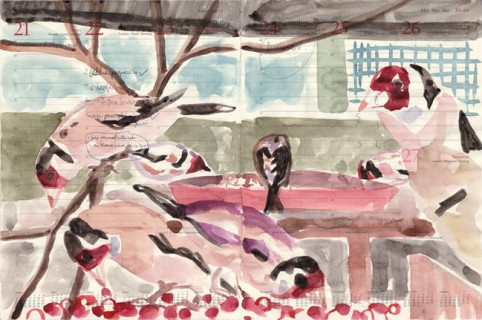 EL JAULON - Gouache sobre papel. 27X20