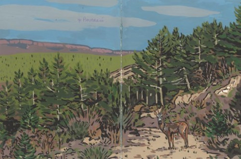 El corzo - Gouache en papel 26,5x40 cm