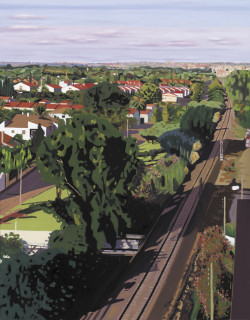 La vía del tren - Óleo sobre lienzo. 146 x 114 cm