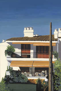 Toldos naranjas - Óleo sobre lienzo. 81 x 54 cm